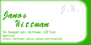 janos wittman business card